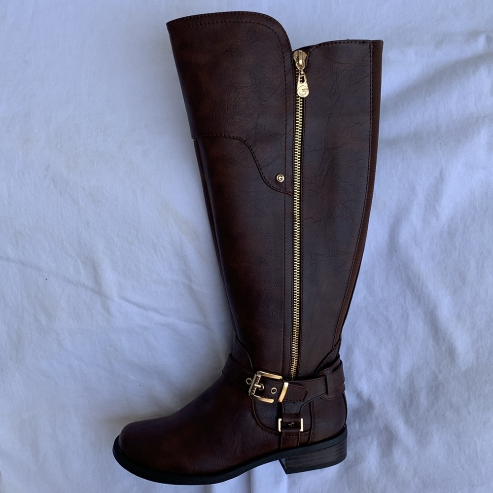 G by Guess women’s dark brown riding tall boots - NWOT - wide calf size 5M - Picture 8 of 17